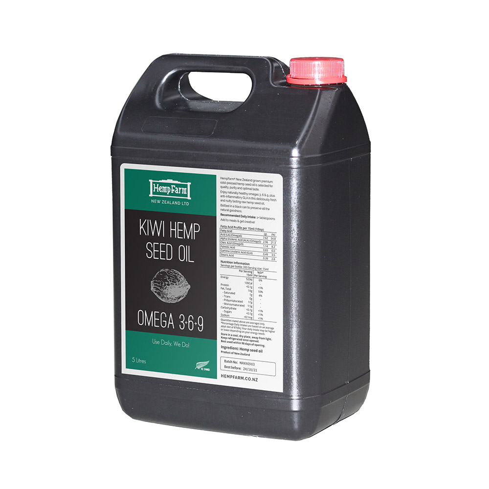 Kiwi Hemp Seed Oil 5litre Kiwi Hemp Seed Oil 5litre